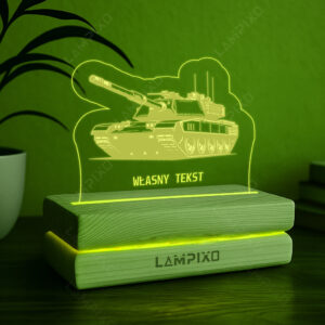 LAMPIXO Drewniana Lampka LED RGB Czołg