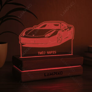 LAMPIXO Drewniana lampka LED RGB Auto sportowe