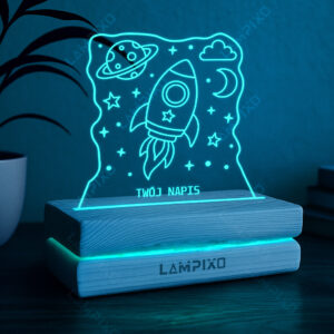 LAMPIXO Drewniana lampka LED RGB Kosmos