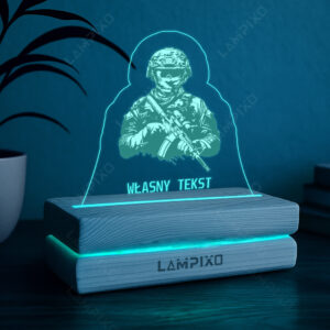 LAMPIXO Drewniana lampka LED RGB Żołnierz