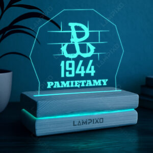 LAMPIXO Drewniana lampka LED RGB Powstanie Warszawskie