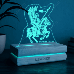 LAMPIXO Drewniana lampka LED RGB Husarz
